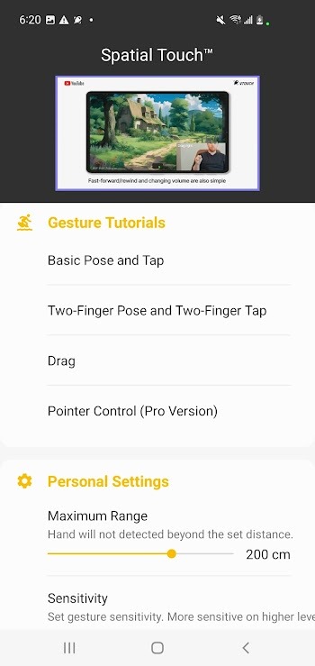 spatial touch for android