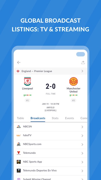 soccer tv for android